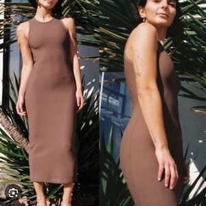 Gil Rodriguez Drew Thermal Tank Midi Dress - Cafe